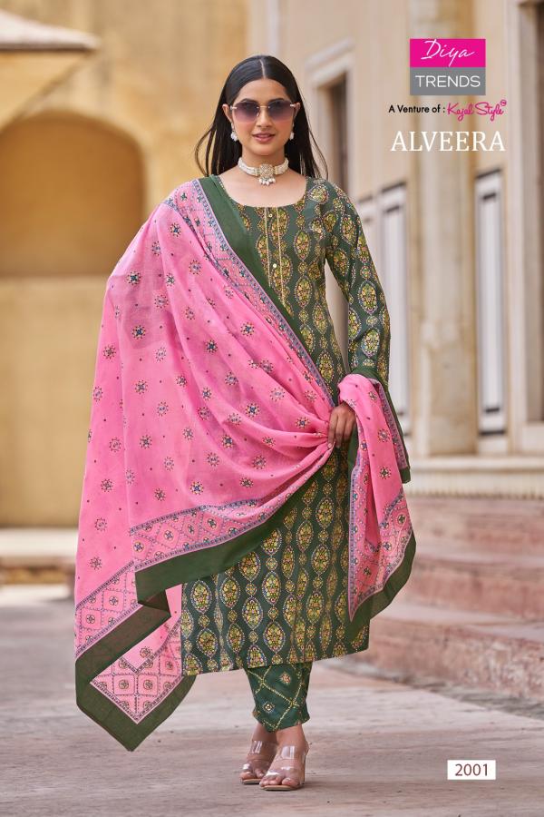 Alveera By Diya Trends Rayon Kurti With Bottom Dupatta Collection